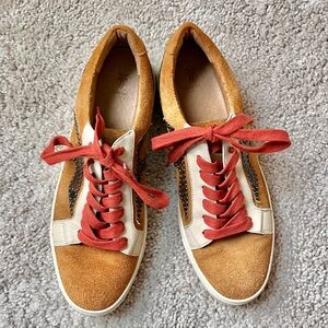 Frye Suede Ivy Logo Patch Tennies